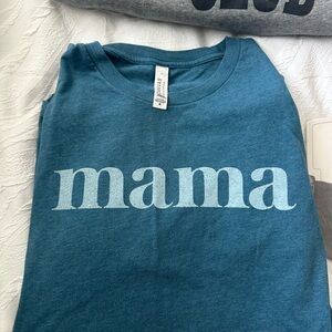 Teal Womens Shirt with 'Mama' Print